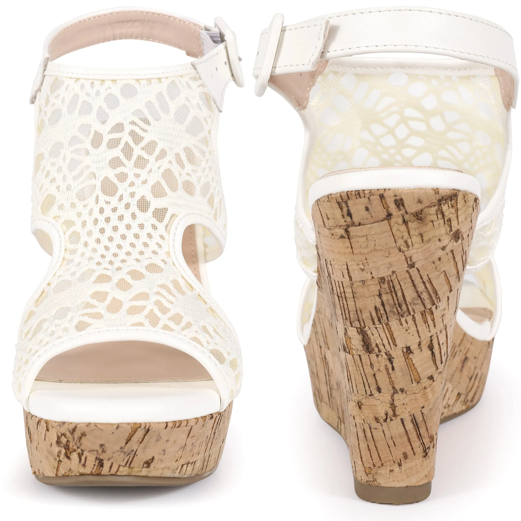 Lace Ankle Strap Platform Wedges Heel Sandals for Women