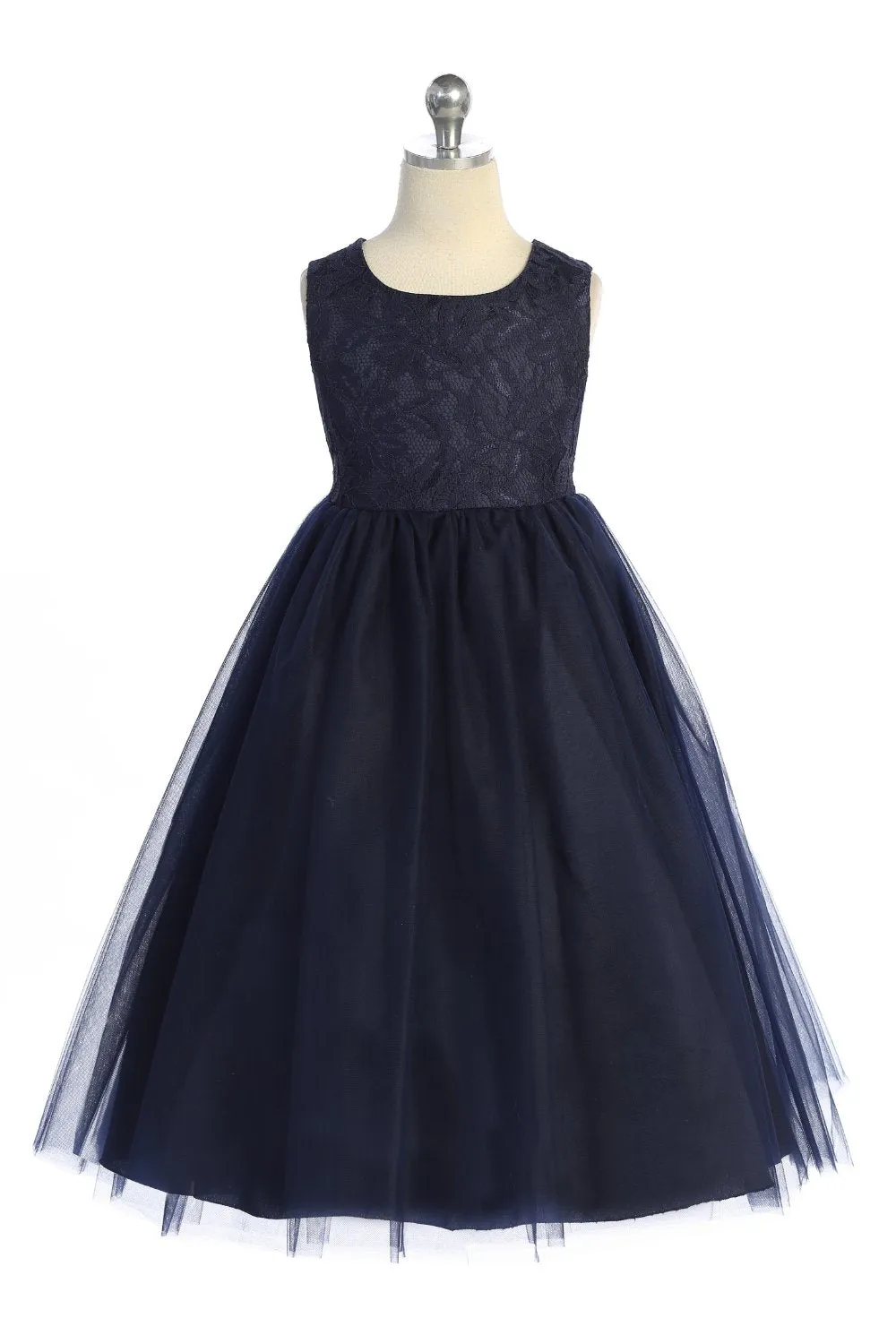 Lace Illusion Long Girl Party Dress by AS524 Kids Dream - Girl Formal Dresses