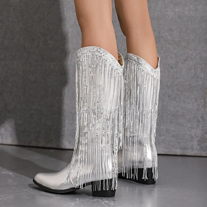 Lantana Shiny Tassels Boots