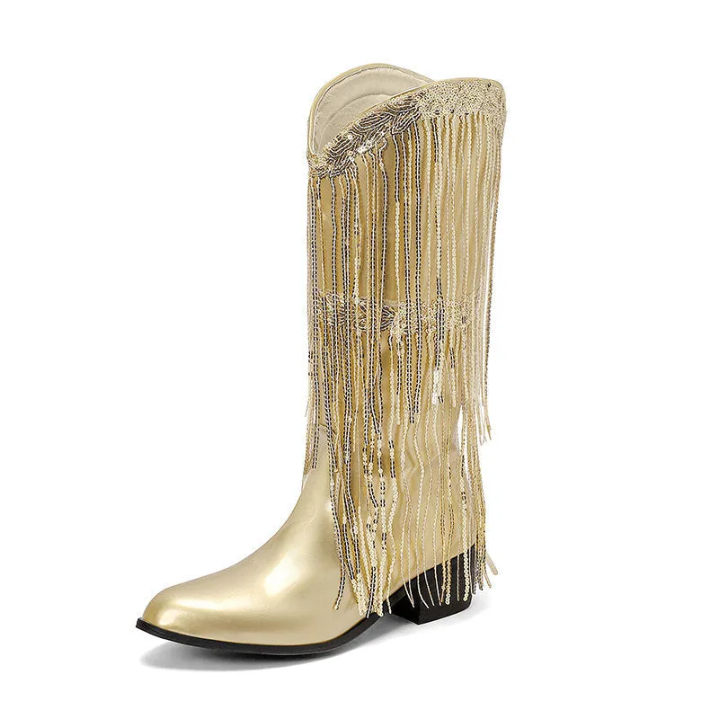 Lantana Shiny Tassels Boots