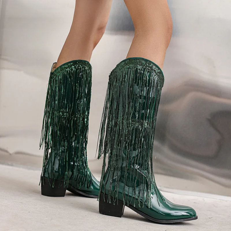 Lantana Shiny Tassels Boots