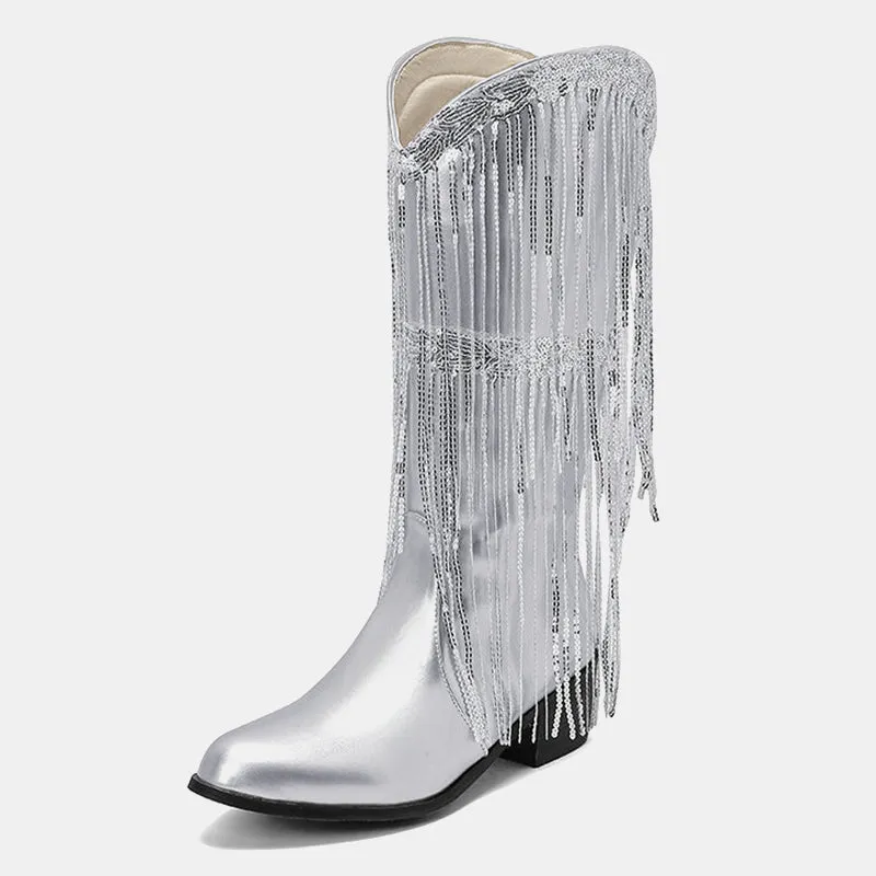 Lantana Shiny Tassels Boots