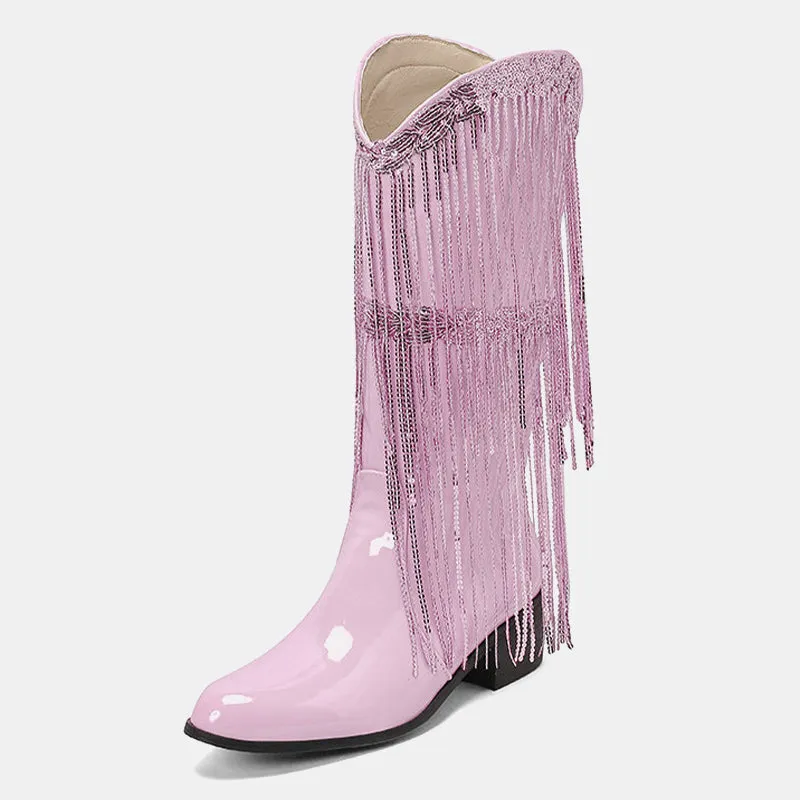 Lantana Shiny Tassels Boots