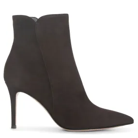 Levy dark brown suede ankle boots