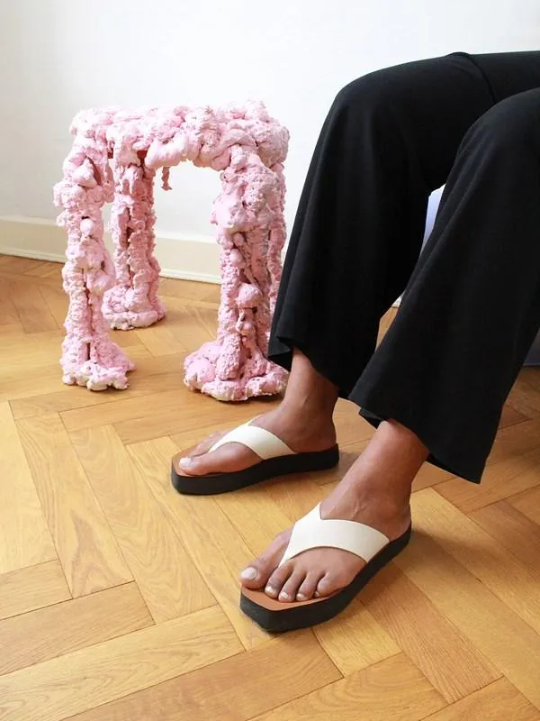Melitto Ice White Platform Sandals