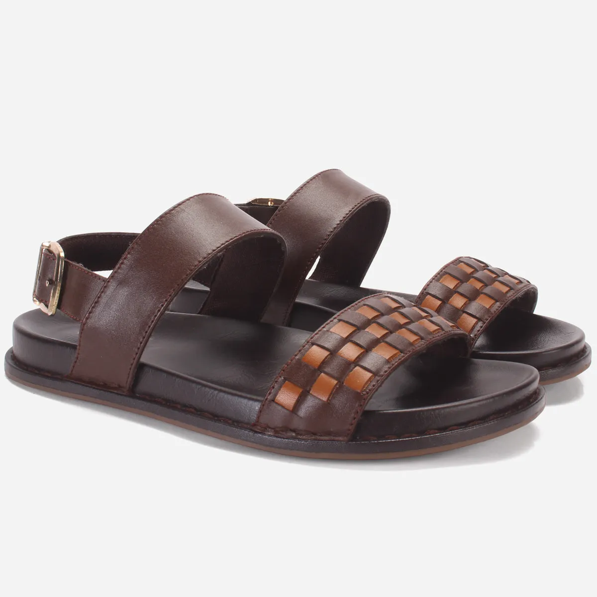 Men "VARGO" Leather Designer Summer Flat Sandals