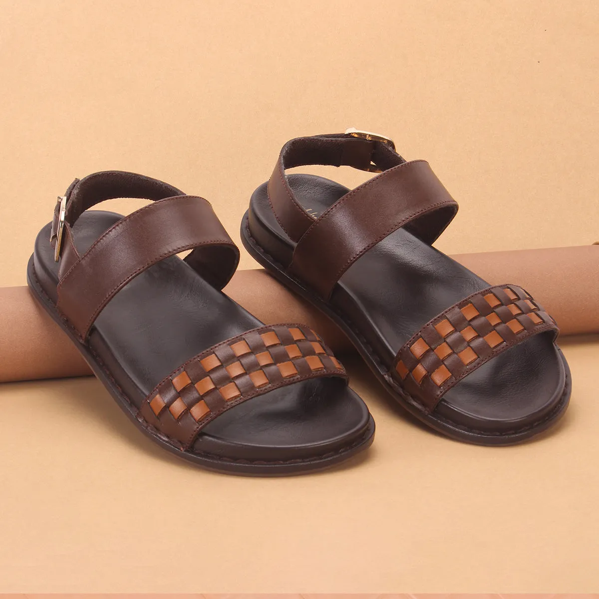 Men "VARGO" Leather Designer Summer Flat Sandals