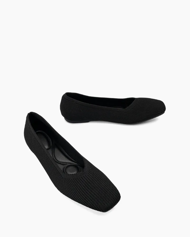 Minimalist Solid Color V-Cut Ballet Flats