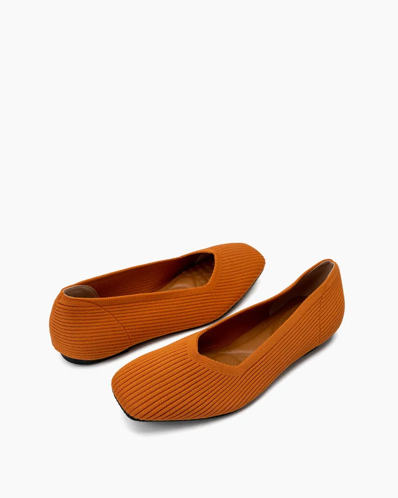 Minimalist Solid Color V-Cut Ballet Flats