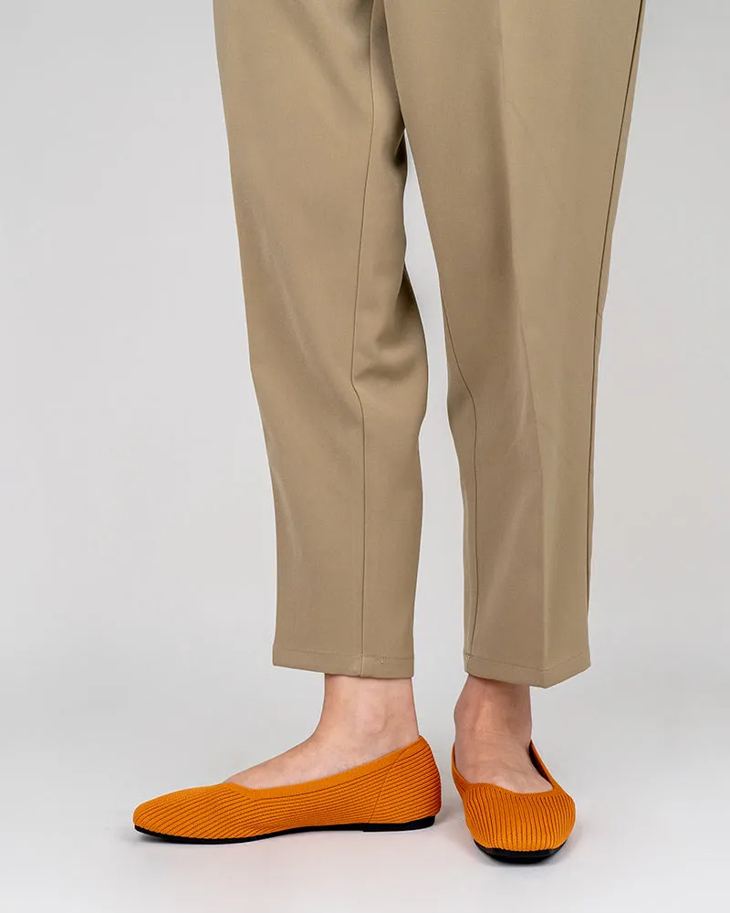 Minimalist Solid Color V-Cut Ballet Flats