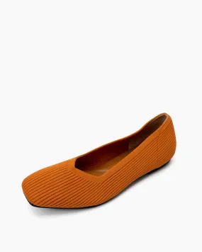 Minimalist Solid Color V-Cut Ballet Flats