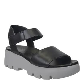 NAKED FEET - ALLOY in BLACK GREY Platform Sandals