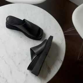 NAKED FEET - INFINITY in BLACK Wedge Sandals