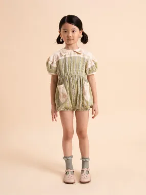 'Nellie' Jumpsuit - Seersucker Sage Check