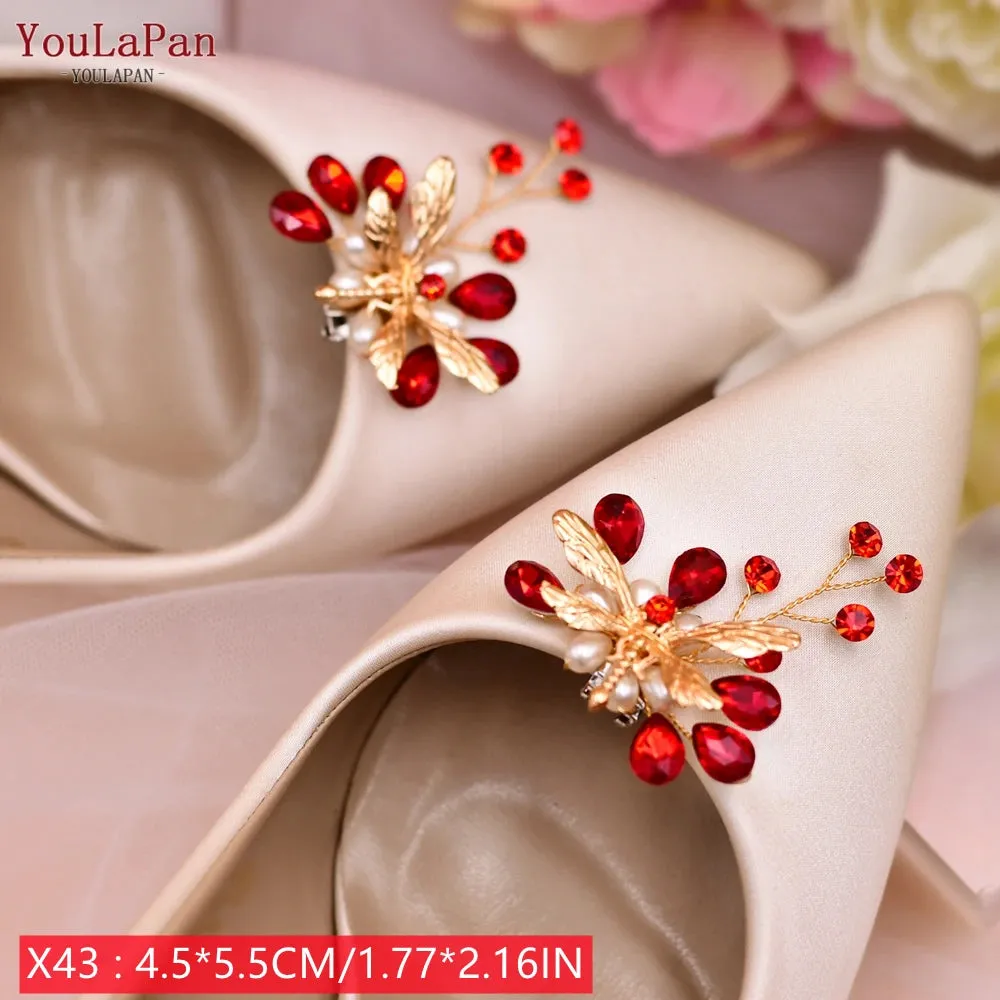 New Women's Shoe Rhinestone Clip Charms 2 Pcs.