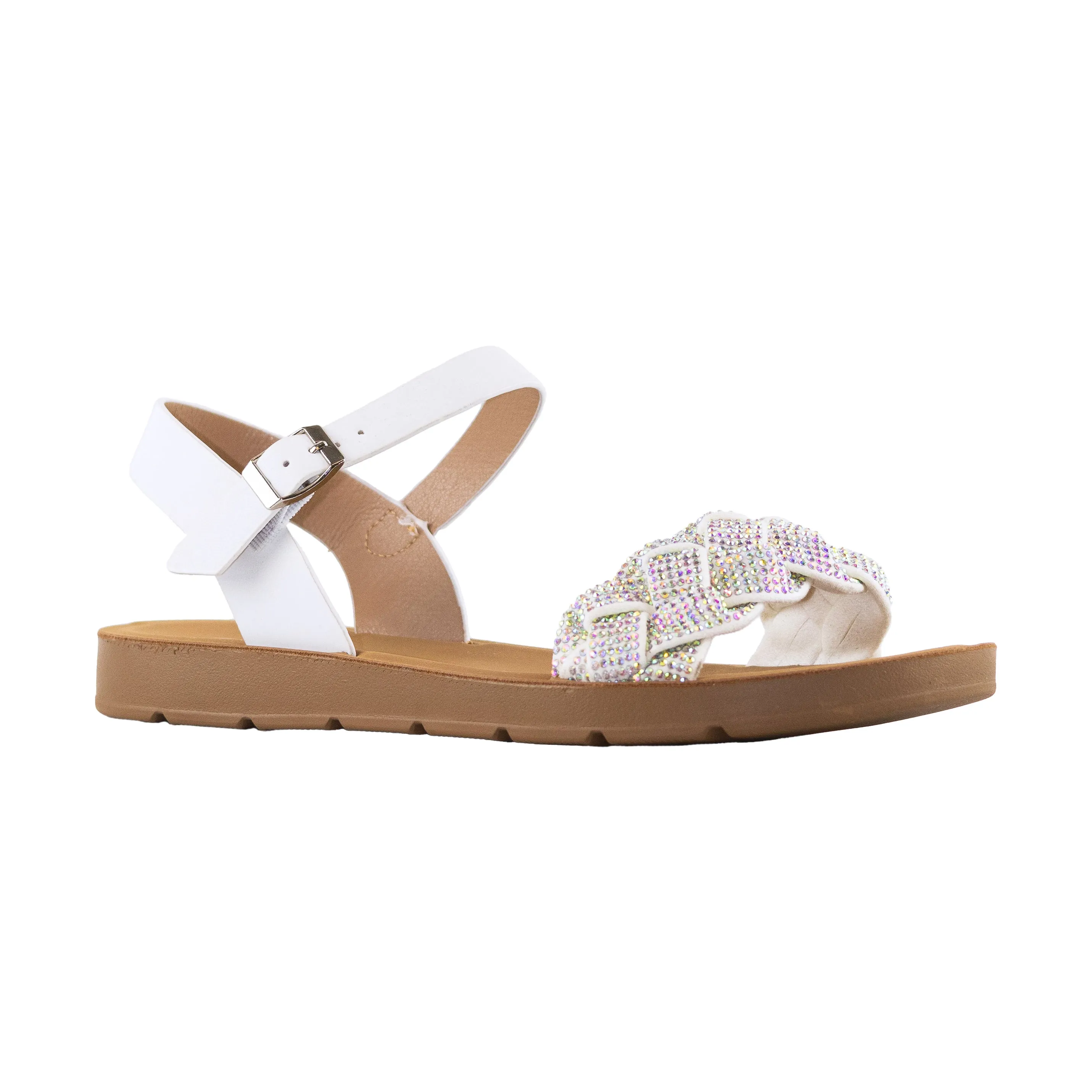 Orion - Embellished Straps Platform Sandals, Front Braided Strap Detail, Comfort Sole, Trendy Summer Footwear, Stylish & Lightweight Design