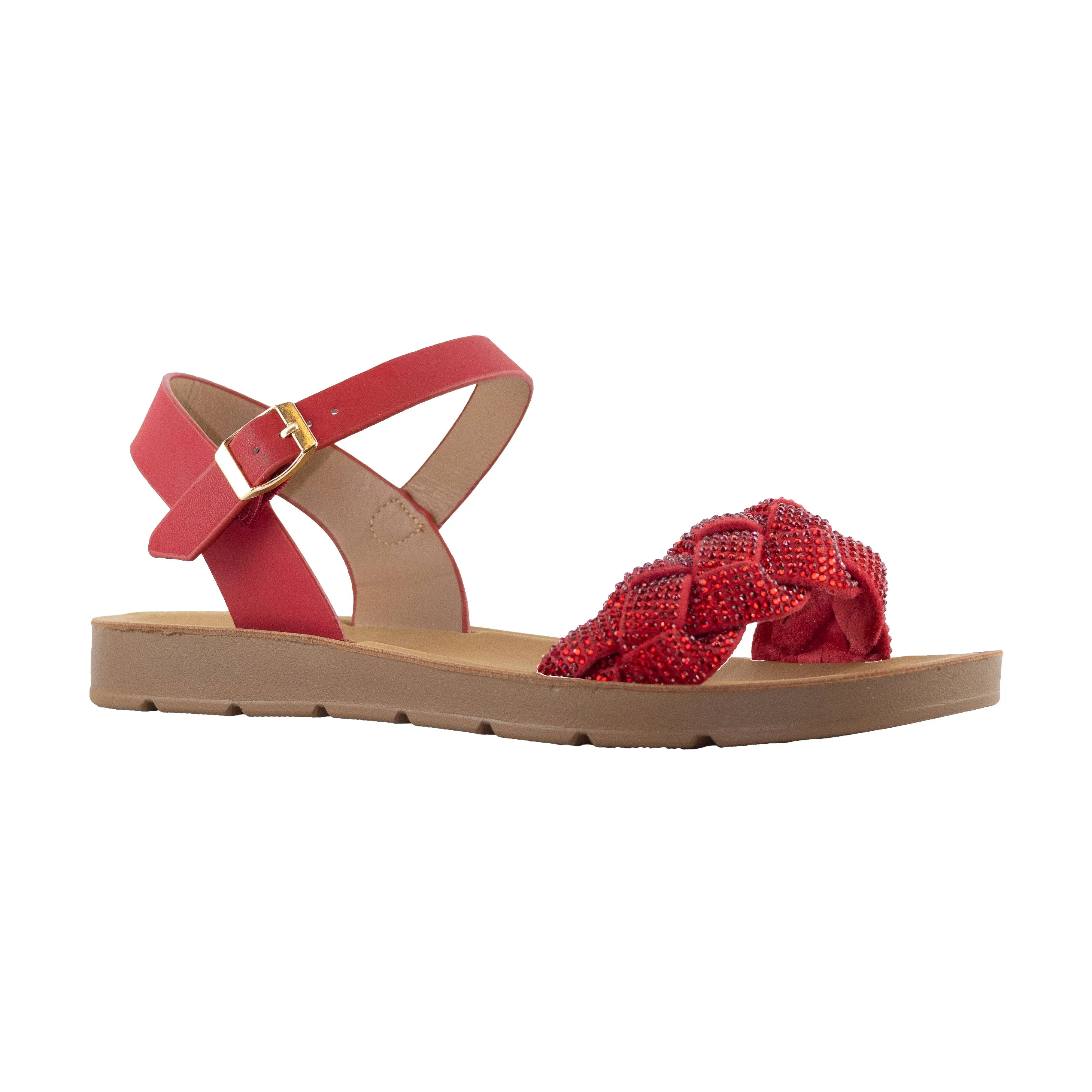 Orion - Embellished Straps Platform Sandals, Front Braided Strap Detail, Comfort Sole, Trendy Summer Footwear, Stylish & Lightweight Design