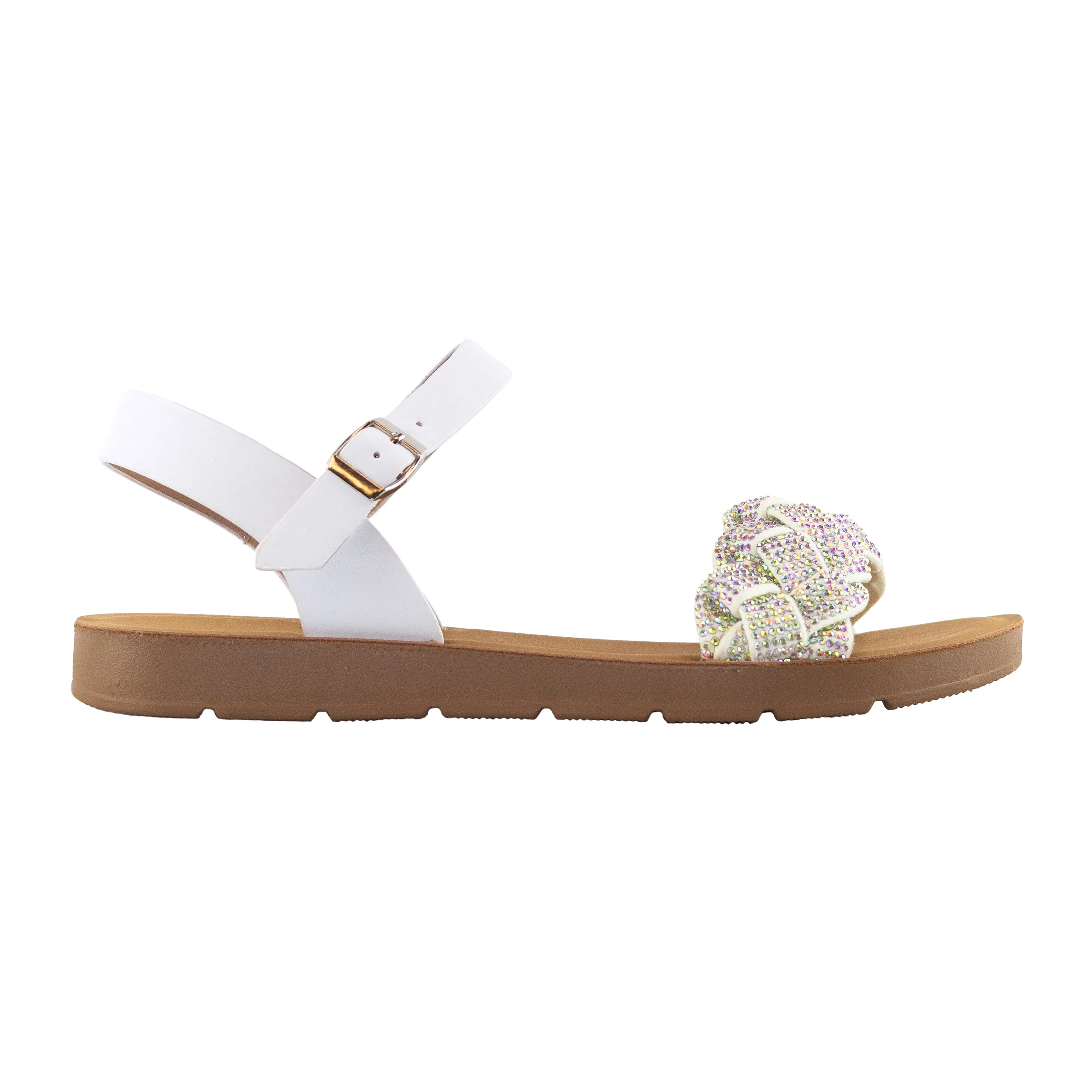 Orion - Embellished Straps Platform Sandals, Front Braided Strap Detail, Comfort Sole, Trendy Summer Footwear, Stylish & Lightweight Design