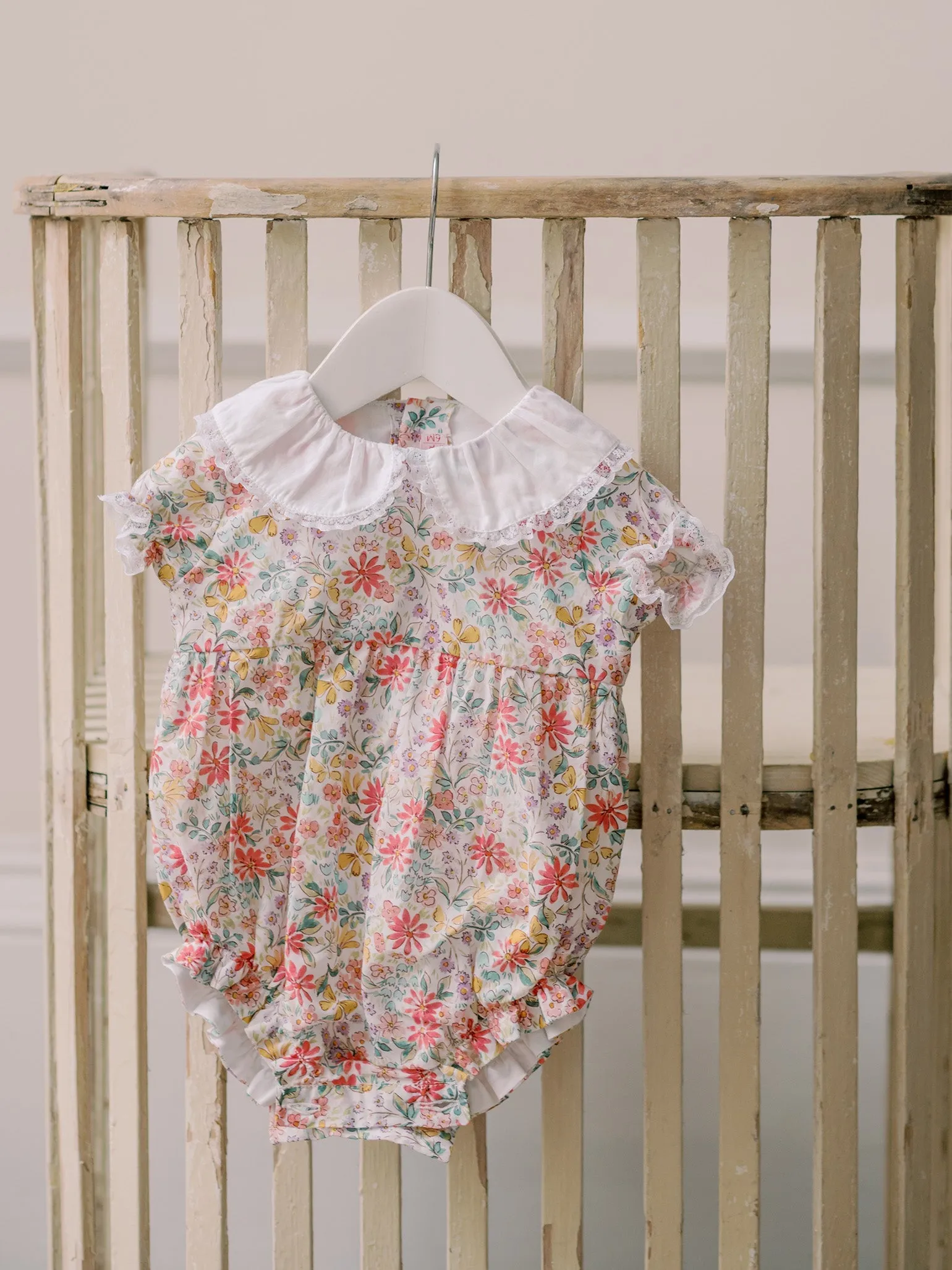 Pink Floral Nieve Baby Girl Romper