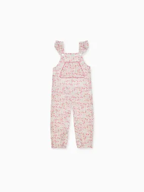 Red Floral Nova Baby Girl Dungarees