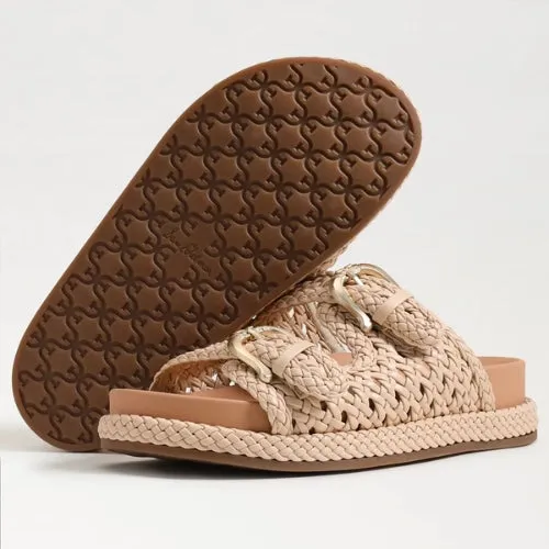 Reid Buckle Platform Sandal - Linen Woven