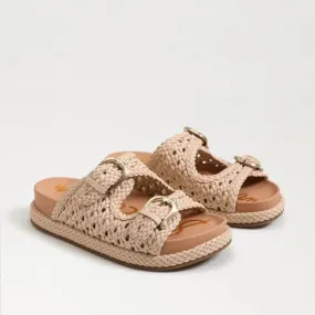 Reid Buckle Platform Sandal - Linen Woven