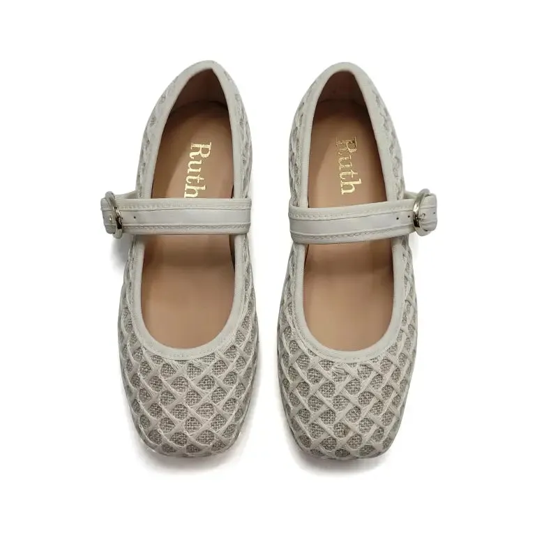 Ruth Secret Ivory Cotton Buckle Mary Jane 3881