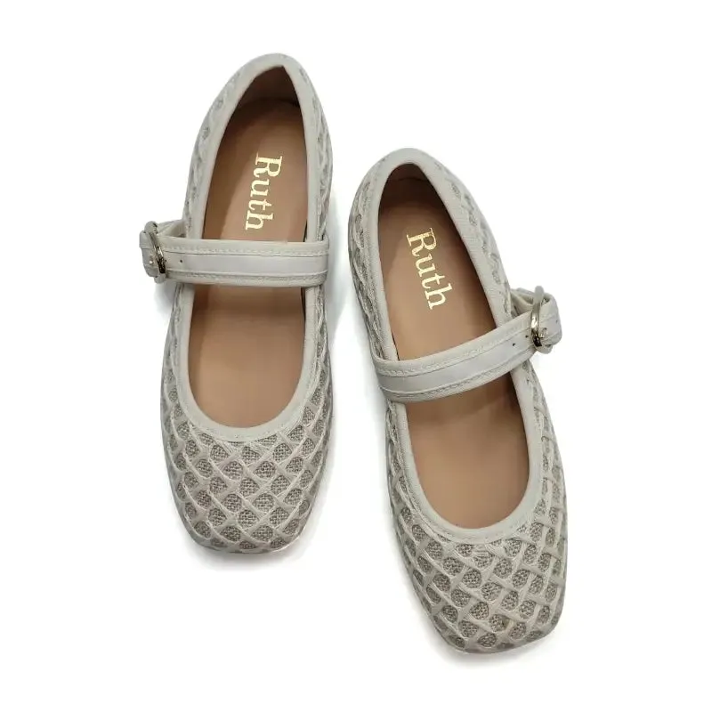 Ruth Secret Ivory Cotton Buckle Mary Jane 3881