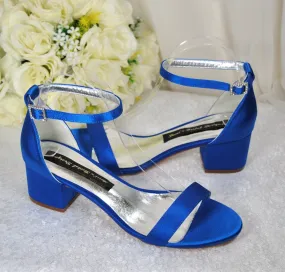 Satin Block Heel Sandals