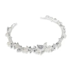 Silver Bridal Hair Vine with Crystals & Pearls By Ivory & Co, FUCHSIA