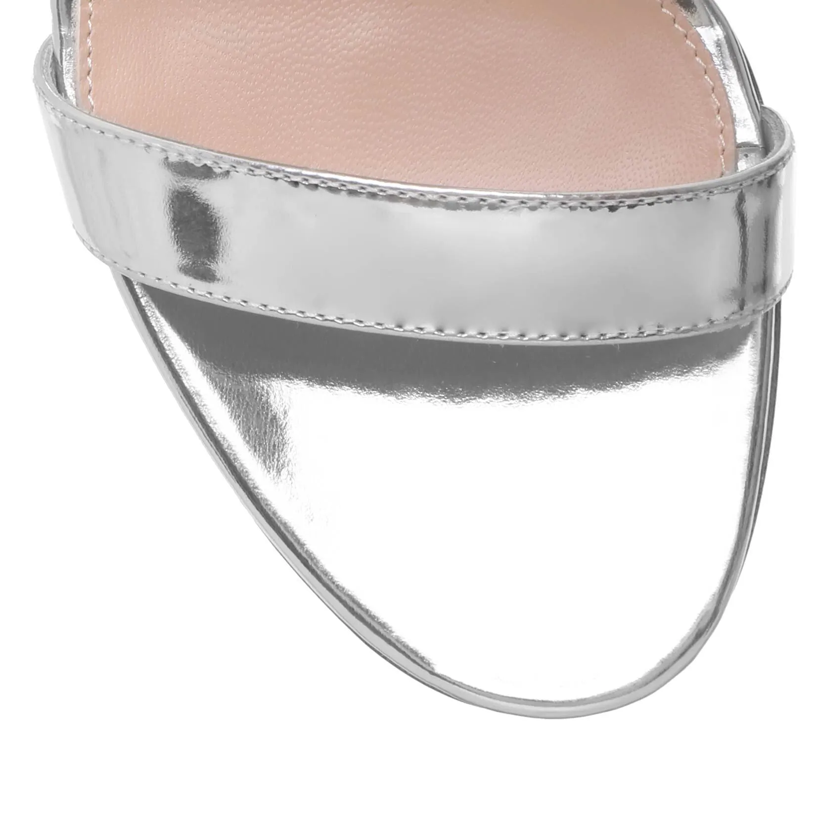 Silver metallic platform sandals