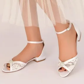 Simply Beautiful Flat Wedding Shoes, Lace Bridal Shoes