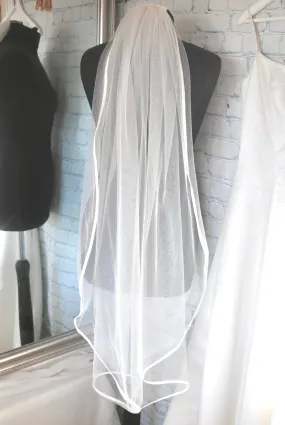 Single Tier Satin Edge Veil | 100cm - 300cm