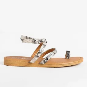 Snake Print Strappy Sandals