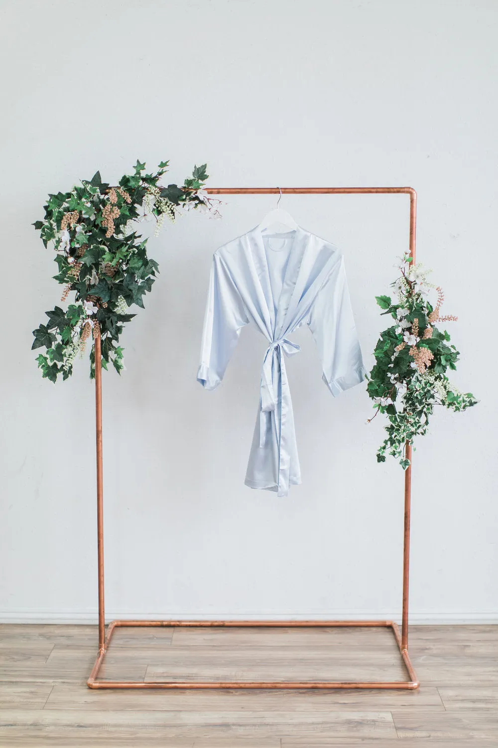 Solid Gray Satin Bridesmaid Robe
