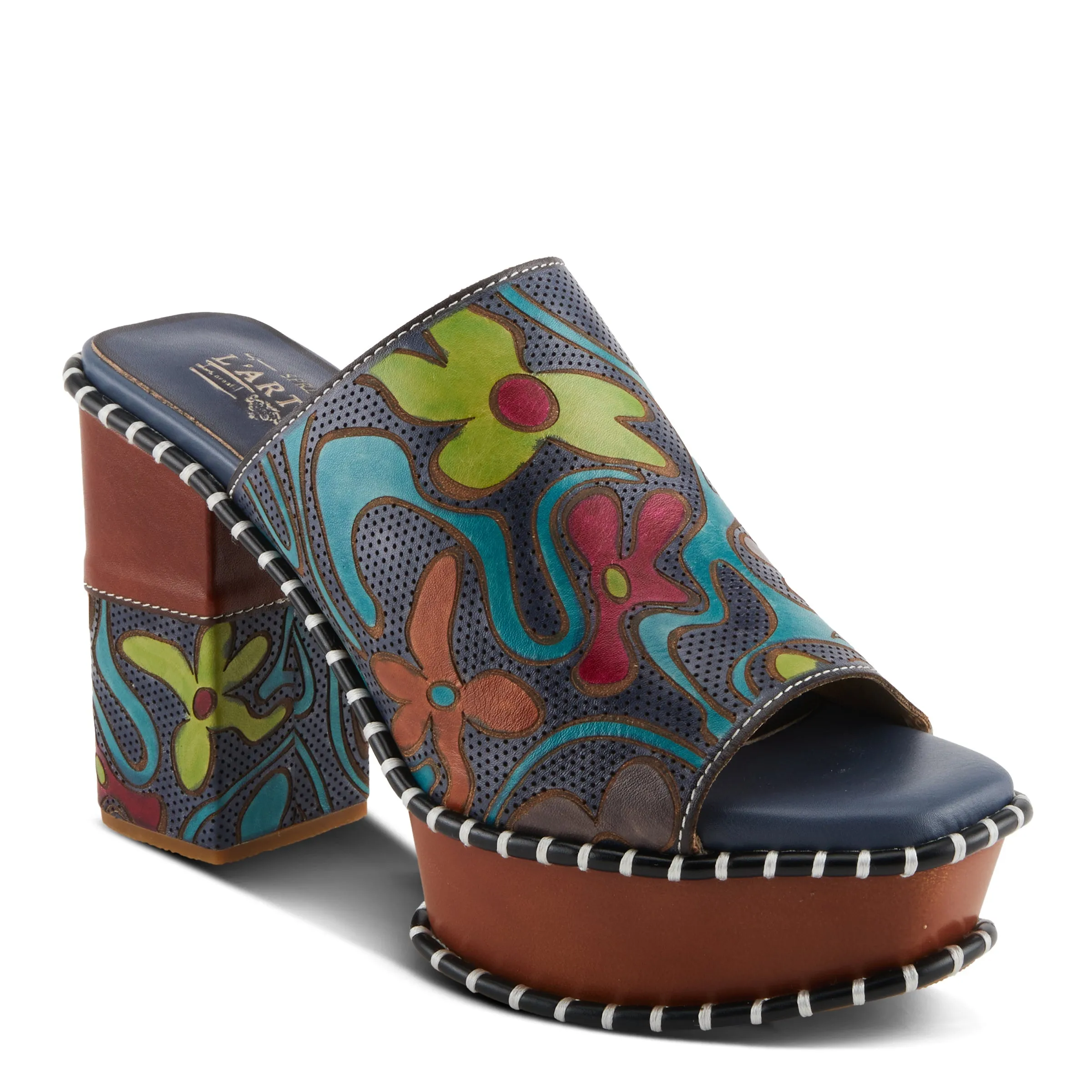 Spring Step Shoes L'Artiste Colossal Sandals Women's Hand Painted Leather