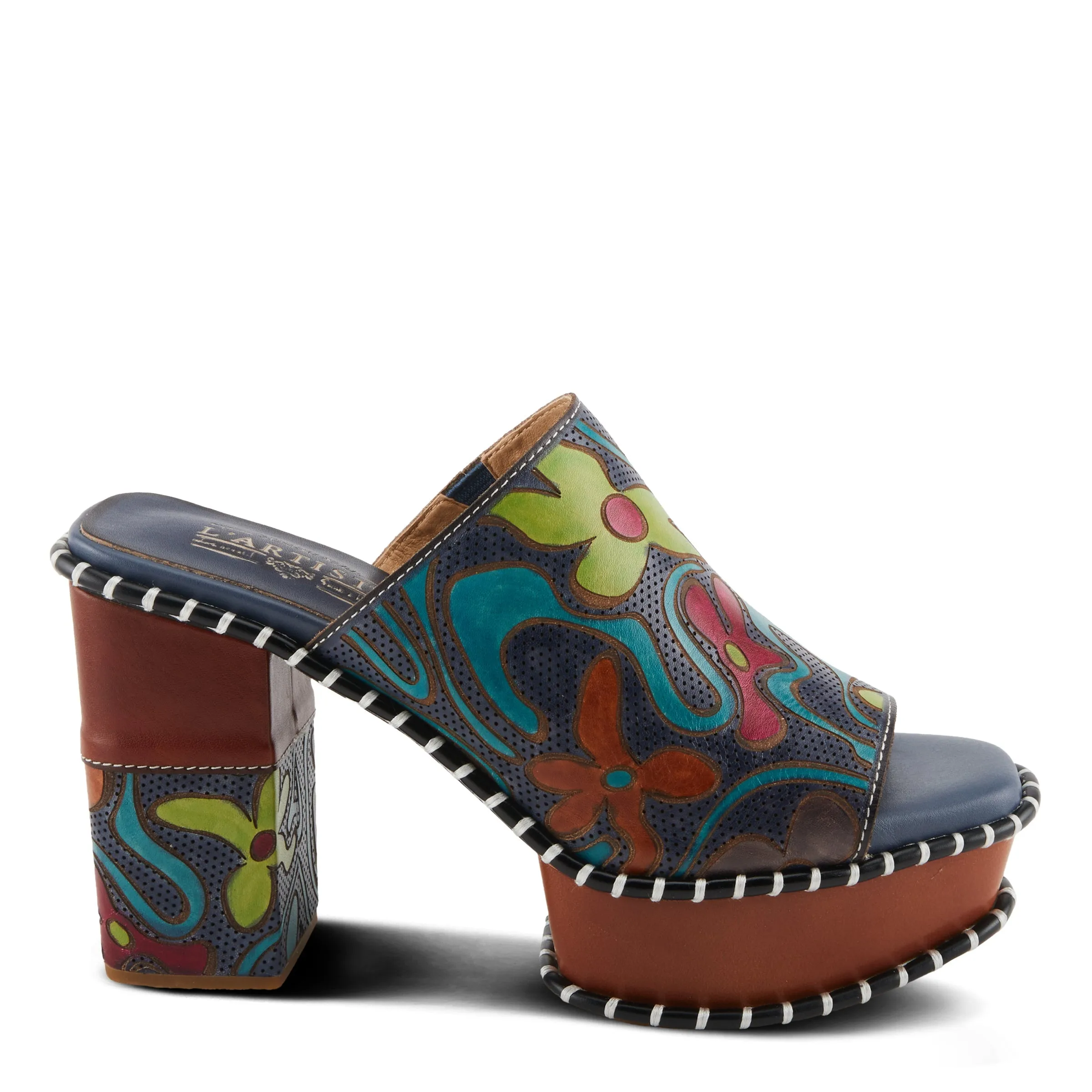 Spring Step Shoes L'Artiste Colossal Sandals Women's Hand Painted Leather