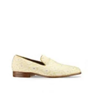Steven Land Men's Cream Slip On Dress Shoes