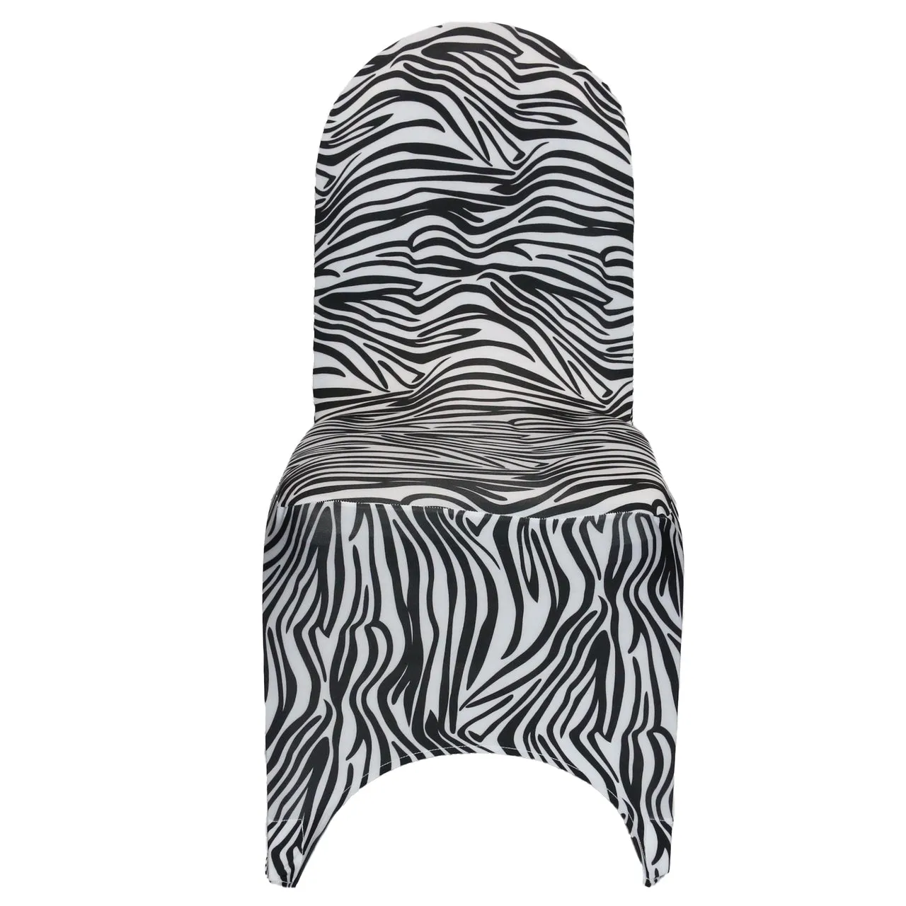 Stretch Spandex Banquet Chair Cover Black and White Zebra
