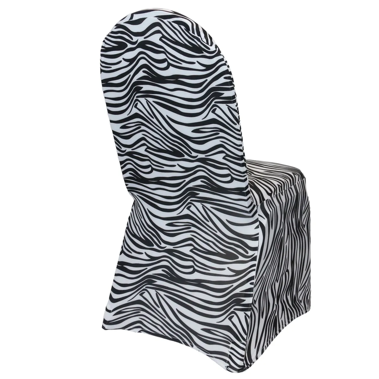 Stretch Spandex Banquet Chair Cover Black and White Zebra