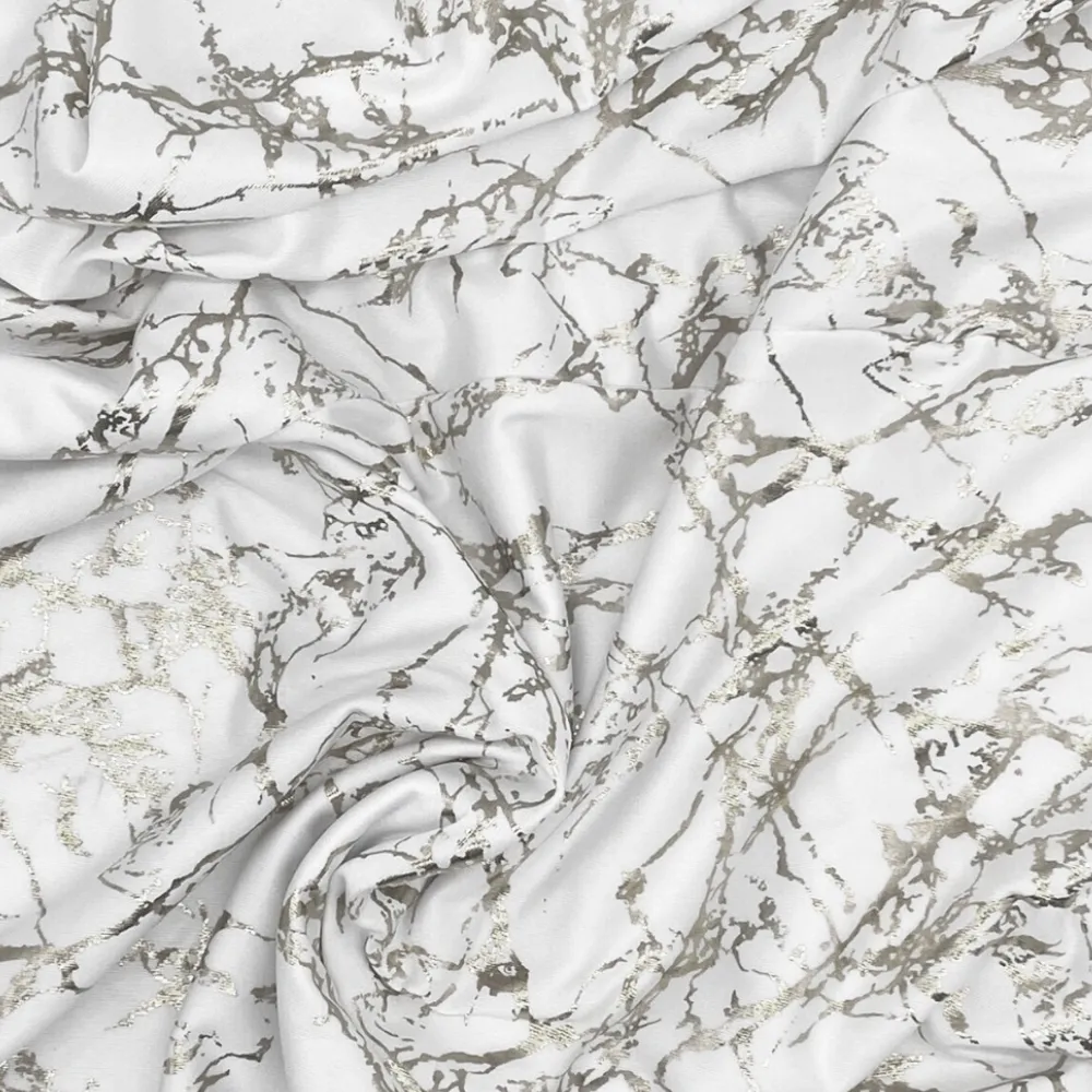 Stretch Spandex Banquet Chair Cover White With Silver Marbling