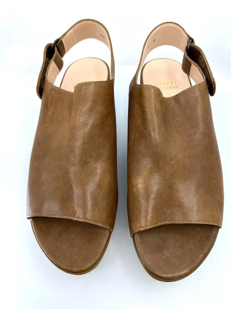 STUART WEITZMAN LEATHER SLINGBACK SANDALS