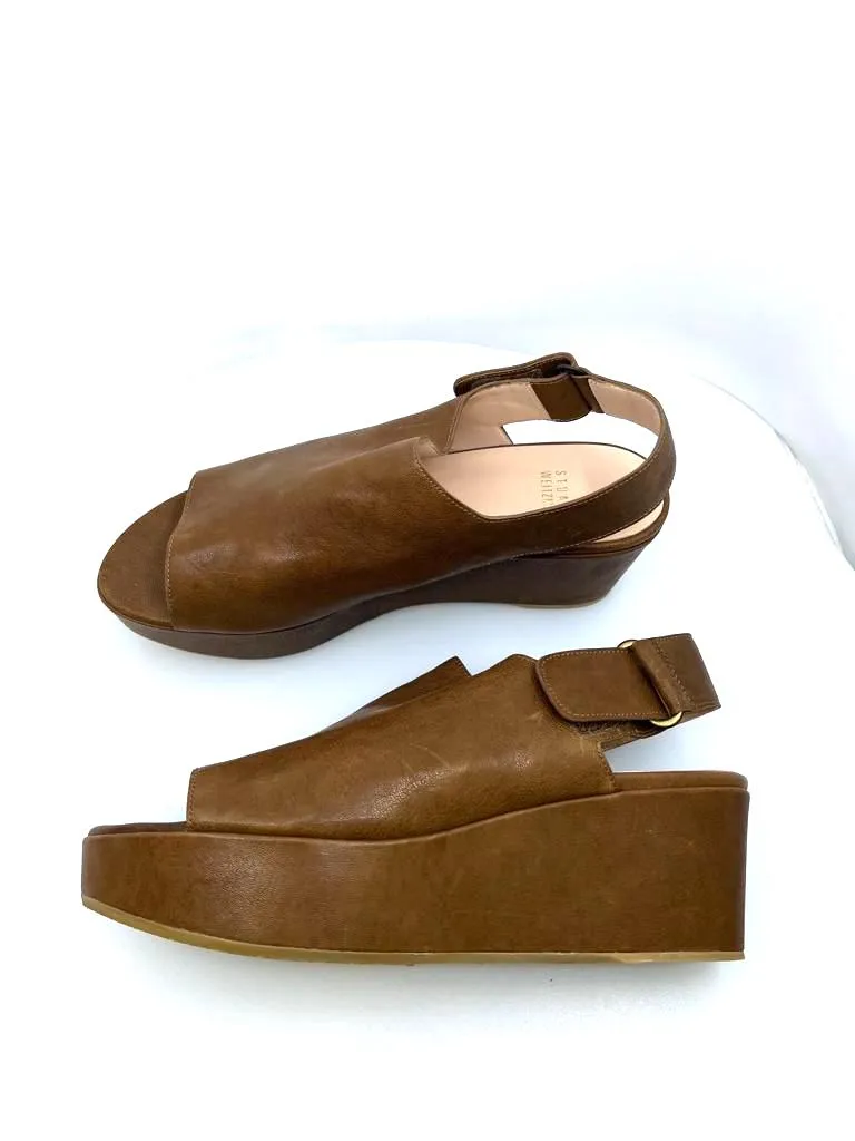 STUART WEITZMAN LEATHER SLINGBACK SANDALS