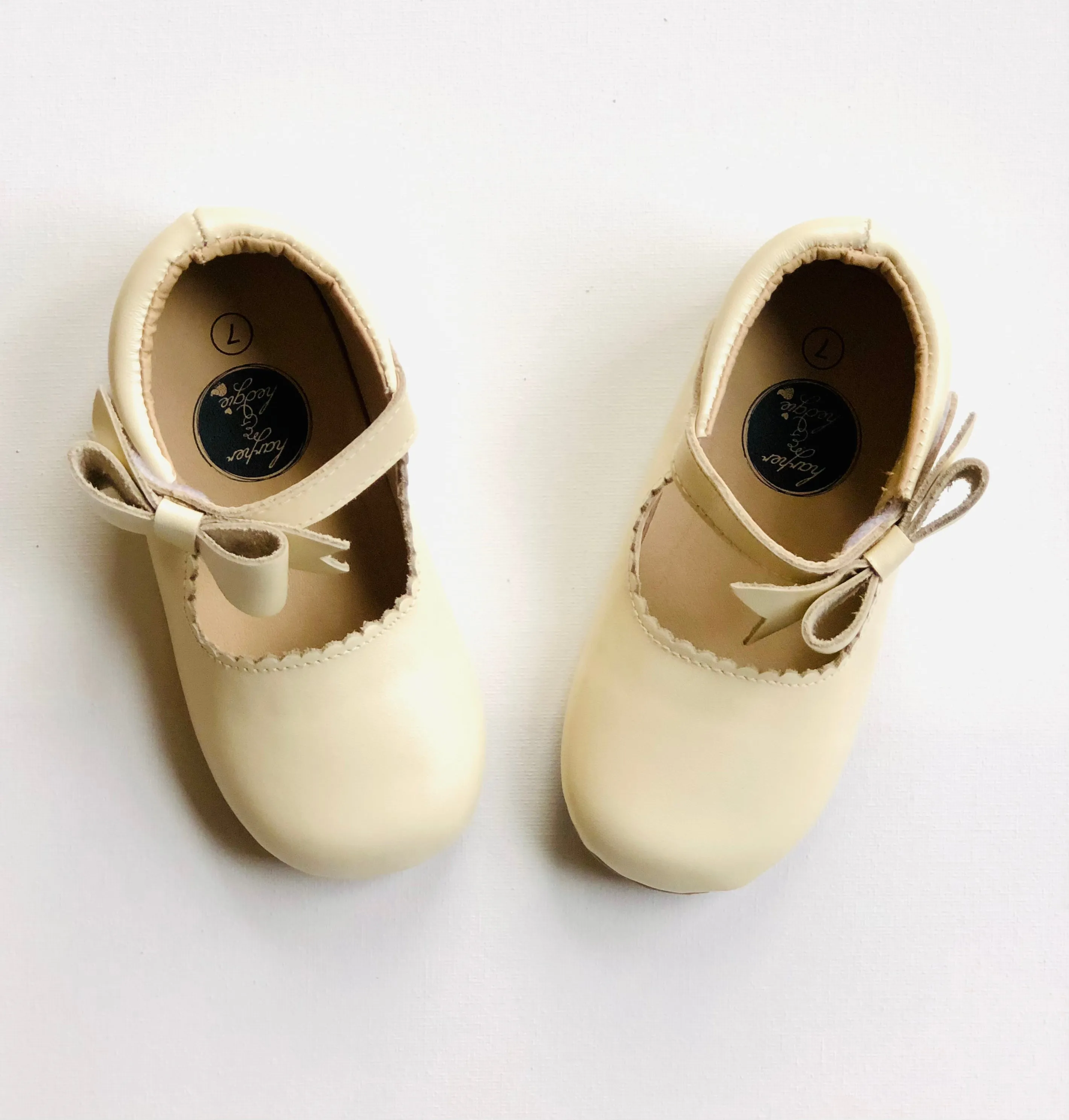 Sweet Mary Janes - Antique White - Hard Soles