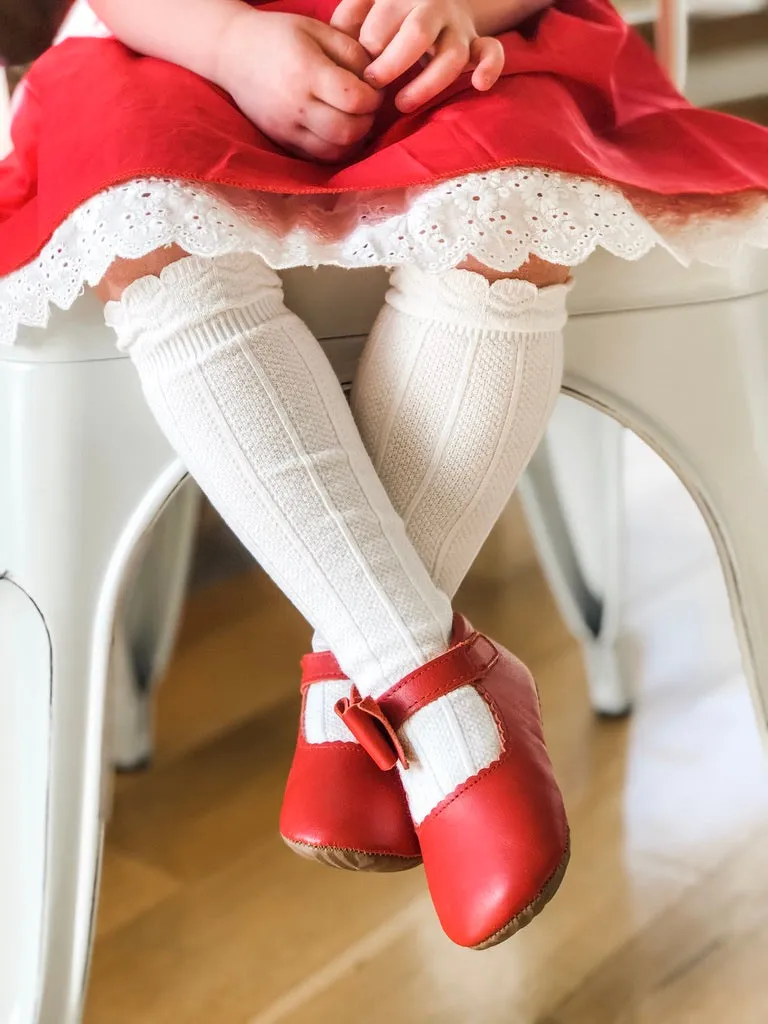 Sweet Mary Janes - Poppy Red - Soft Soles