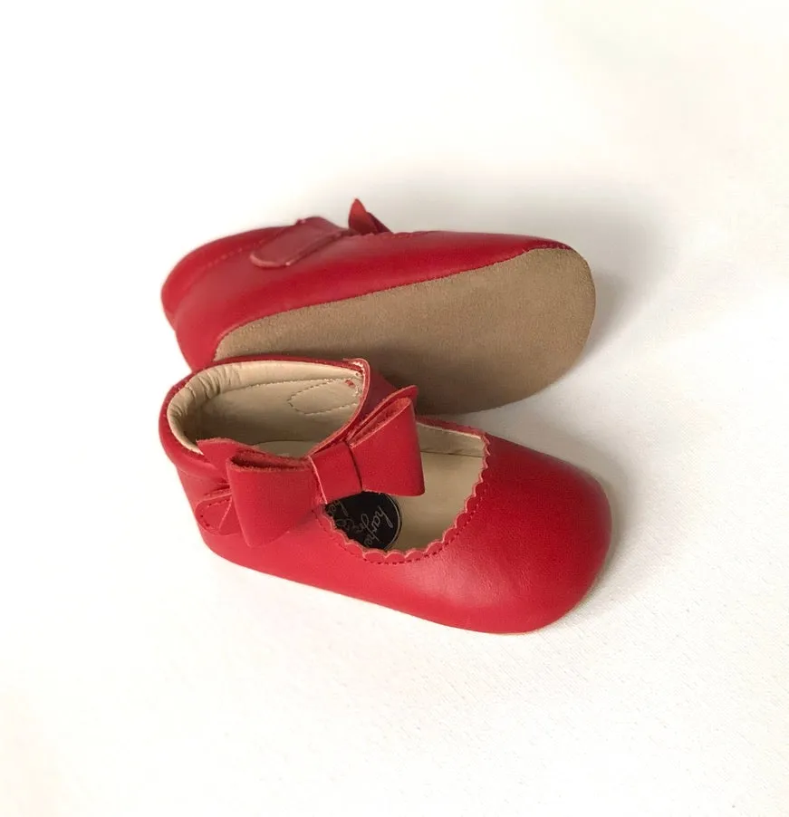 Sweet Mary Janes - Poppy Red - Soft Soles