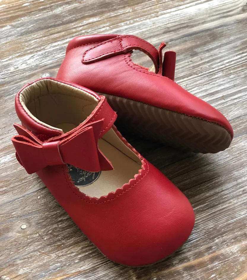 Sweet Mary Janes - Poppy Red - Soft Soles