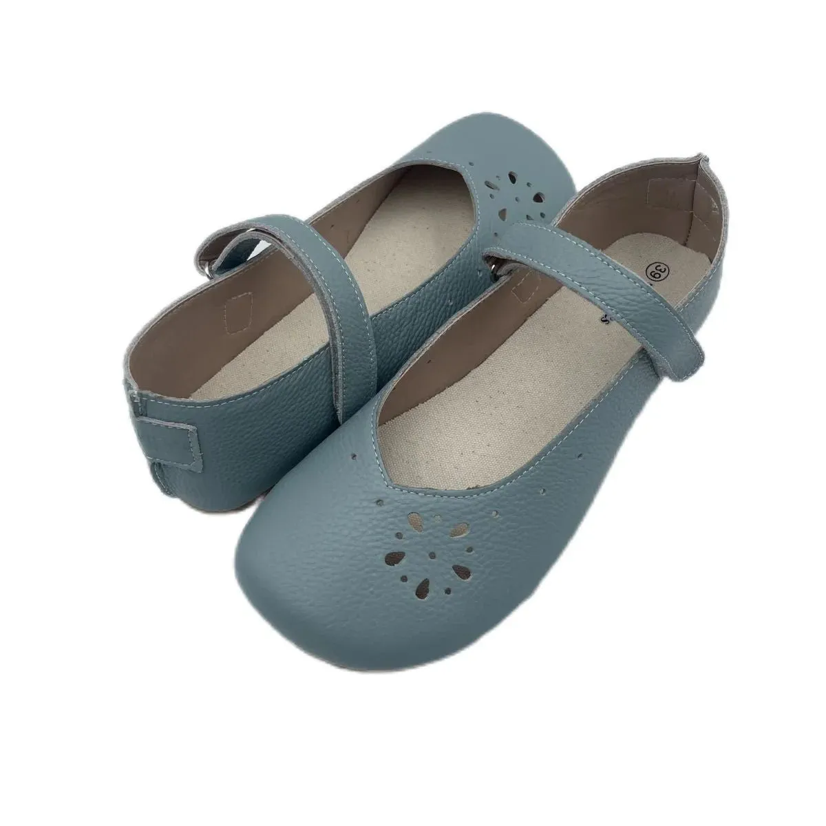 Tipsietoes Barefoot Genuine Leather Ballerina Mary Jean Women with Flat Soft Sole Zero Drop Wider Toes Box