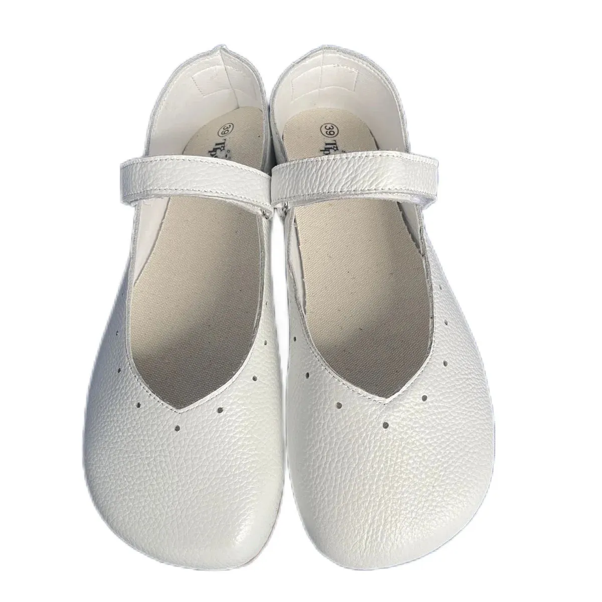 Tipsietoes Barefoot Genuine Leather Ballerina Mary Jean Women with Flat Soft Sole Zero Drop Wider Toes Box