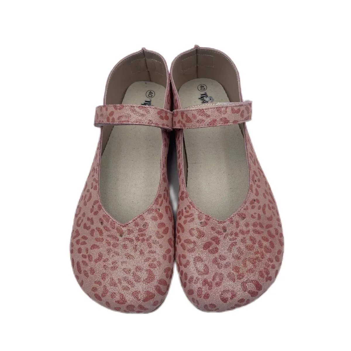 Tipsietoes Barefoot Genuine Leather Ballerina Mary Jean Women with Flat Soft Sole Zero Drop Wider Toes Box